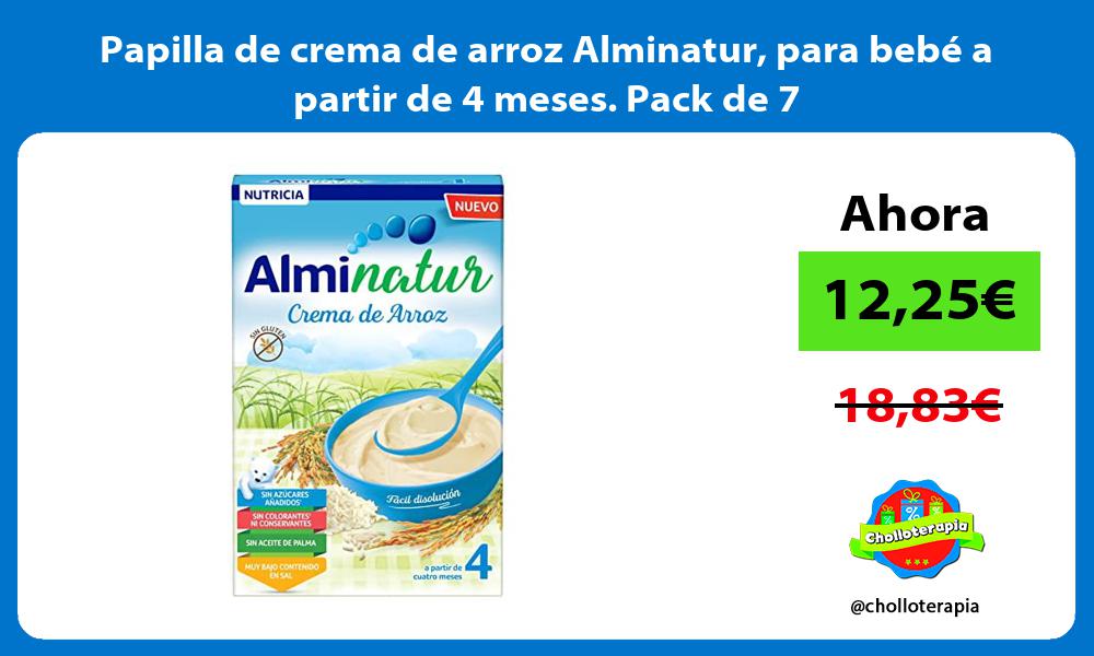 Papilla de crema de arroz Alminatur para bebé a partir de 4 meses Pack de 7