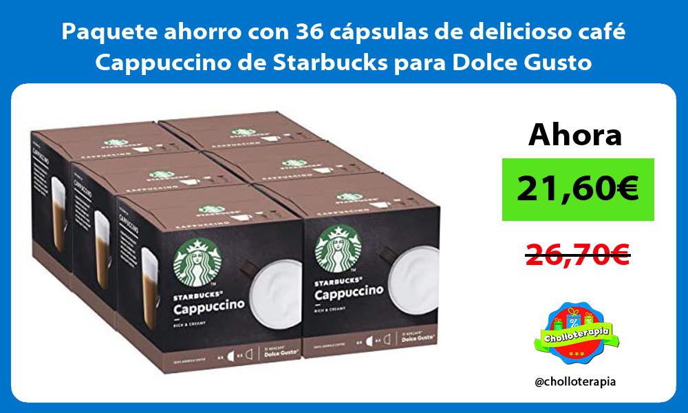 Paquete ahorro con 36 cápsulas de delicioso café Cappuccino de Starbucks para Dolce Gusto