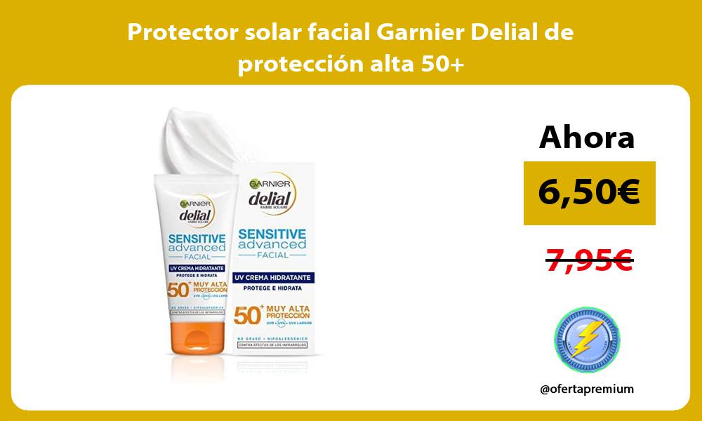 Protector solar facial Garnier Delial de protección alta 50