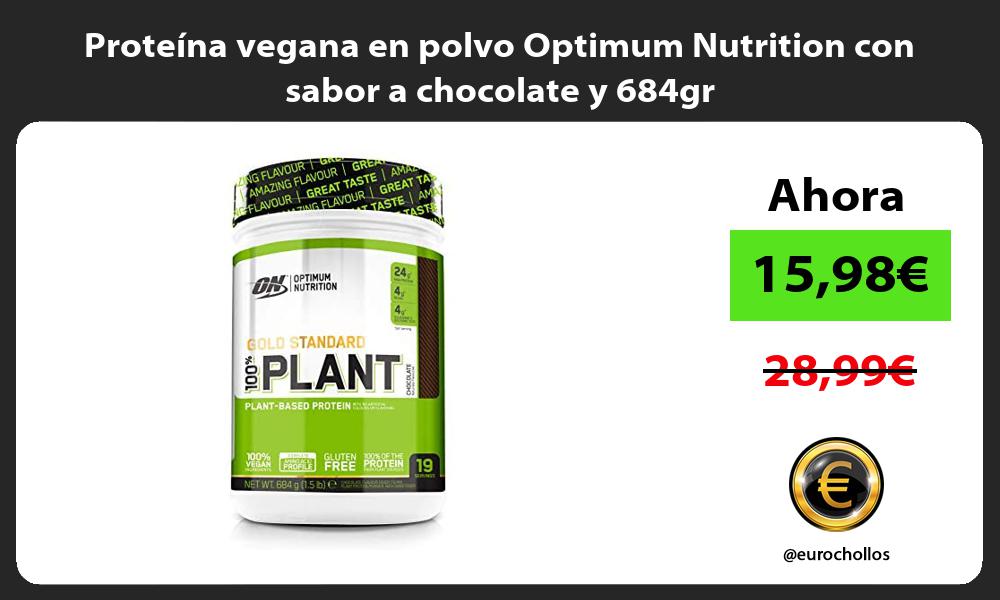 Proteína vegana en polvo Optimum Nutrition con sabor a chocolate y 684gr