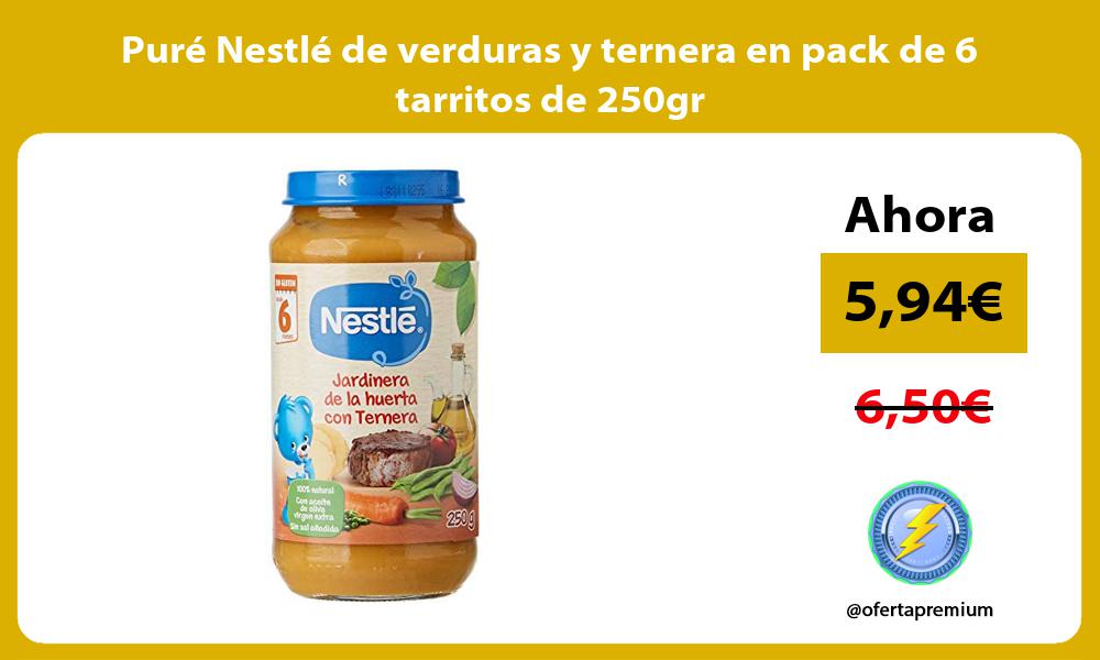 Puré Nestlé de verduras y ternera en pack de 6 tarritos de 250gr