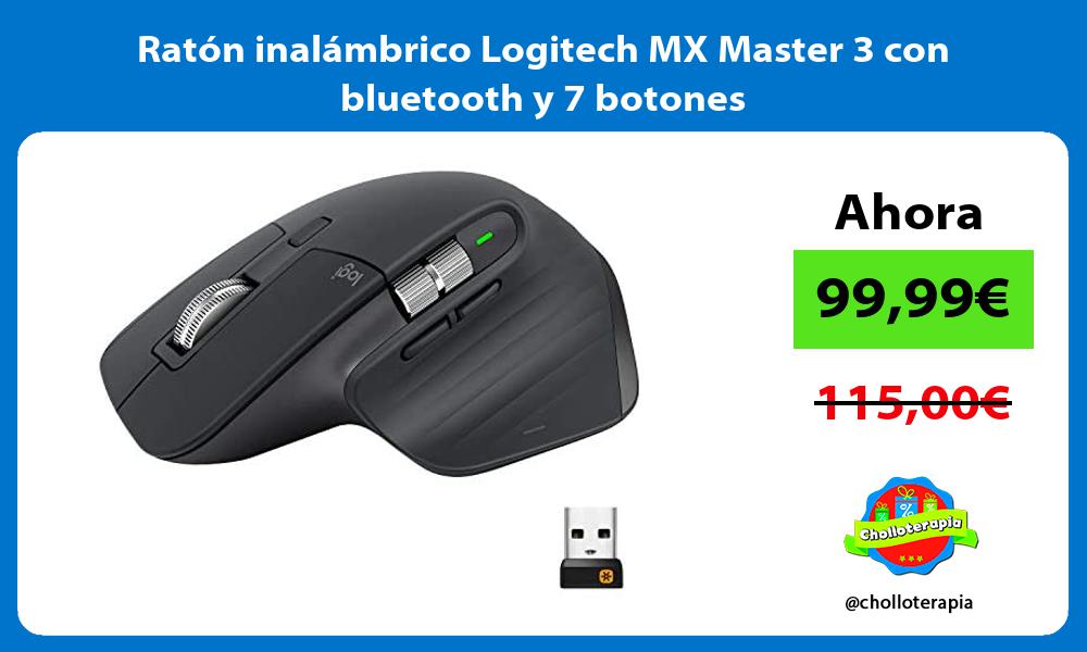 Ratón inalámbrico Logitech MX Master 3 con bluetooth y 7 botones
