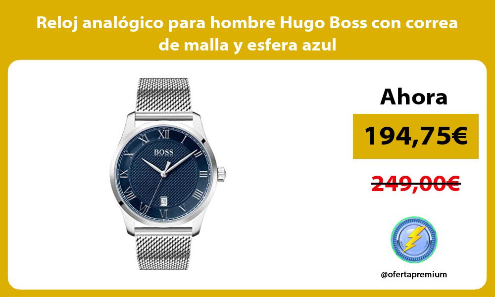 Reloj analógico para hombre Hugo Boss con correa de malla y esfera azul