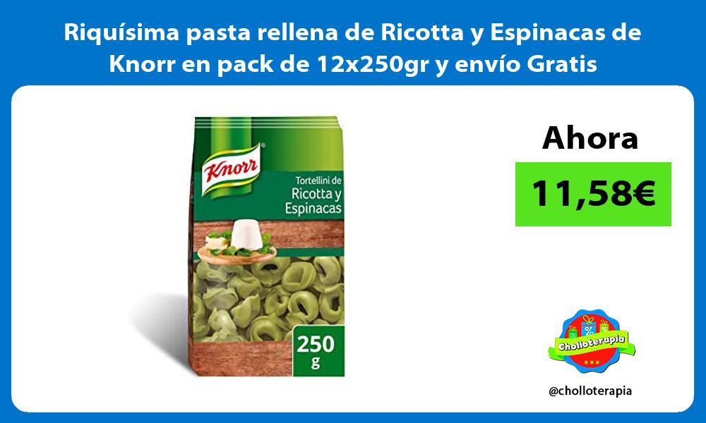 Riquísima pasta rellena de Ricotta y Espinacas de Knorr en pack de 12x250gr y envío Gratis
