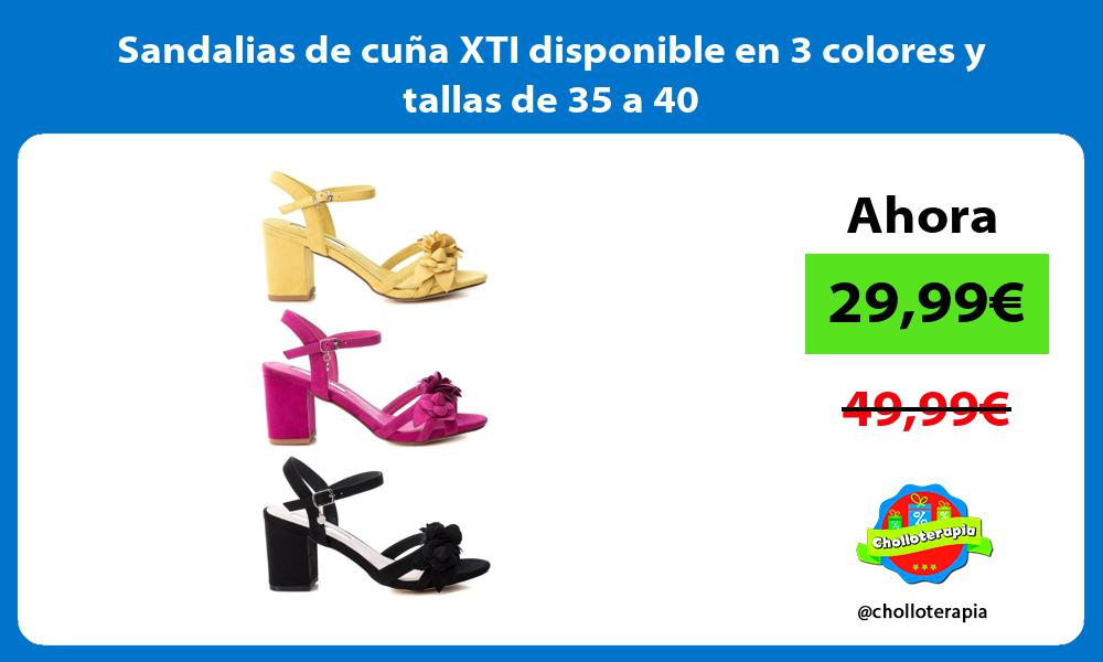 Sandalias de cuña XTI disponible en 3 colores y tallas de 35 a 40