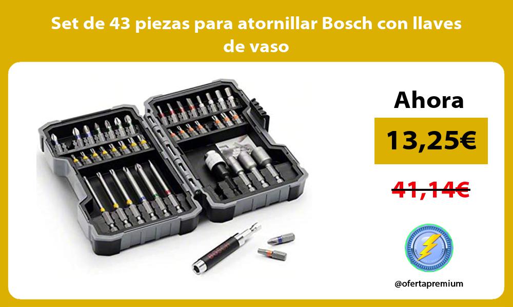 Set de 43 piezas para atornillar Bosch con llaves de vaso