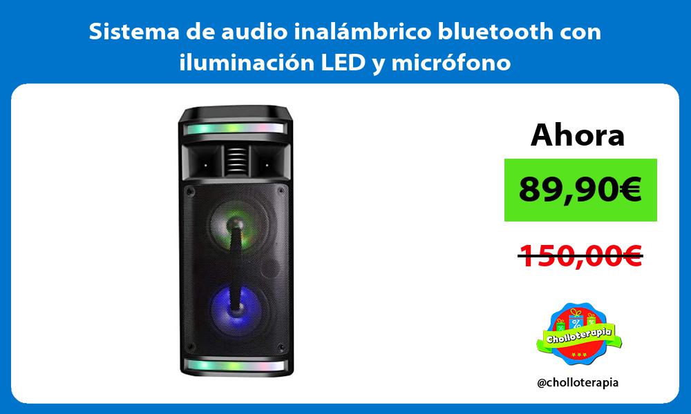Sistema de audio inalámbrico bluetooth con iluminación LED y micrófono
