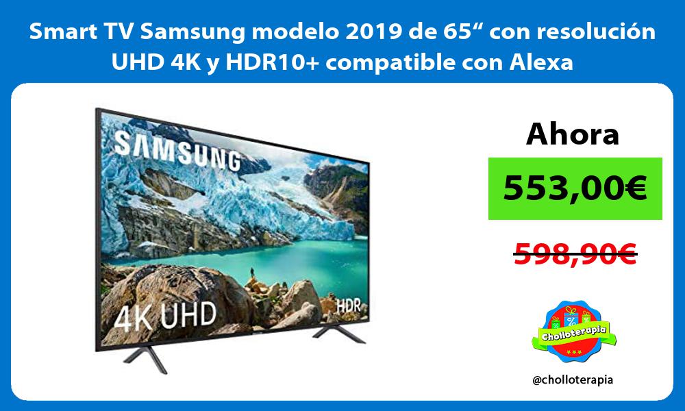 Smart TV Samsung modelo 2019 de 65“ con resolución UHD 4K y HDR10 compatible con Alexa