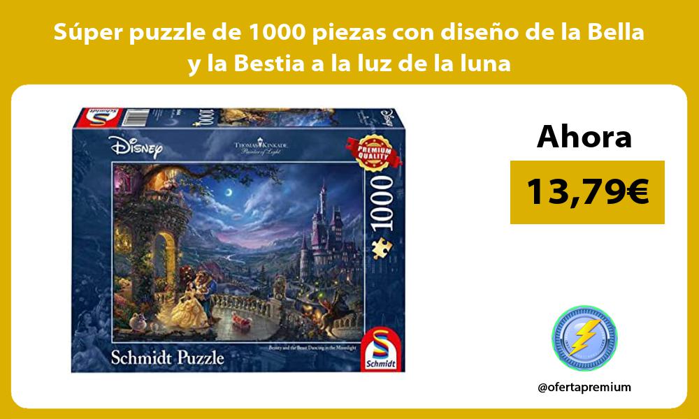 Súper puzzle de 1000 piezas con diseño de la Bella y la Bestia a la luz de la luna