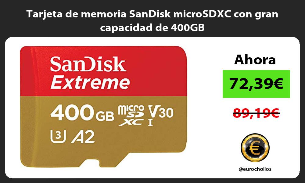 Tarjeta de memoria SanDisk microSDXC con gran capacidad de 400GB