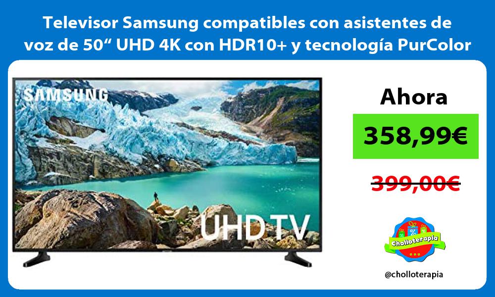 Televisor Samsung compatibles con asistentes de voz de 50“ UHD 4K con HDR10 y tecnología PurColor