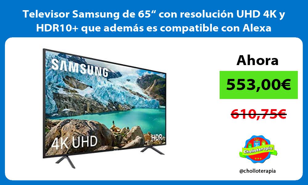 Televisor Samsung de 65“ con resolución UHD 4K y HDR10 que además es compatible con Alexa