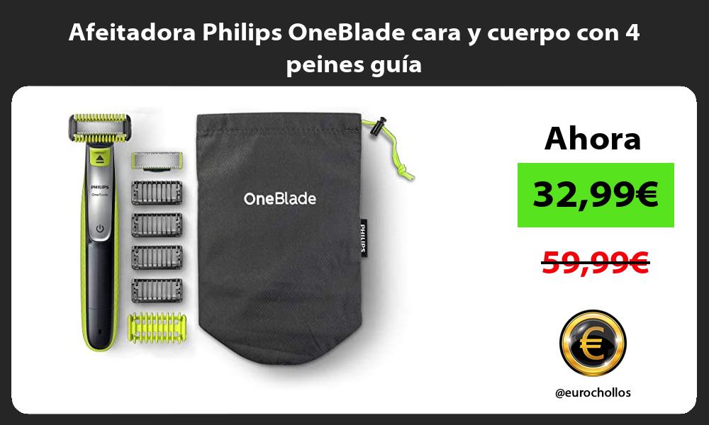 Afeitadora Philips OneBlade cara y cuerpo con 4 peines guía