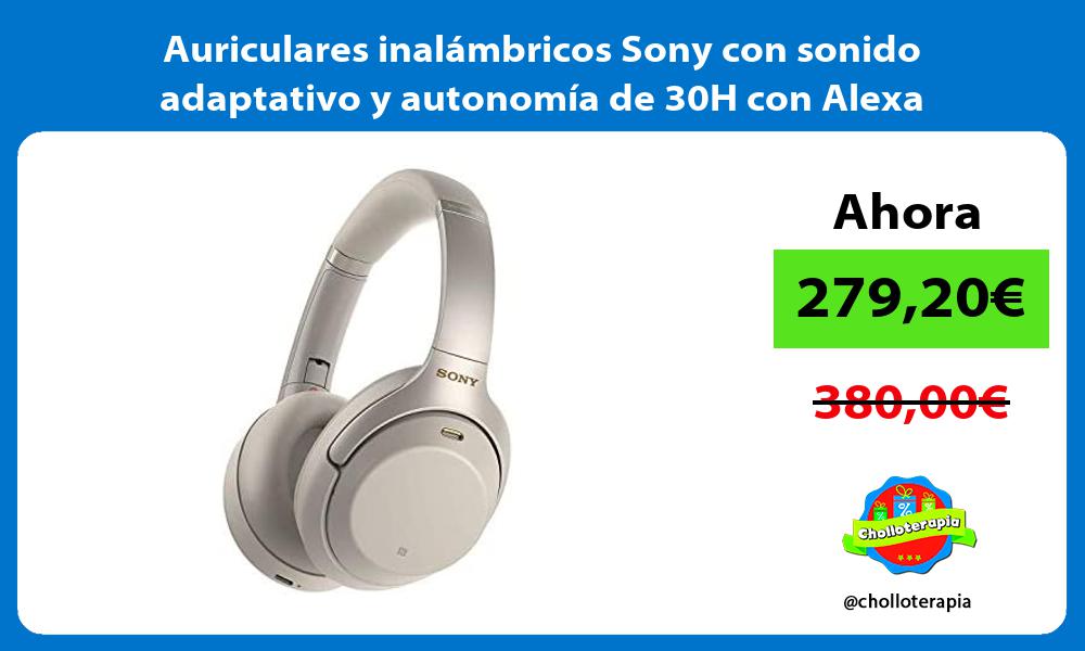 Auriculares inalámbricos Sony con sonido adaptativo y autonomía de 30H con Alexa