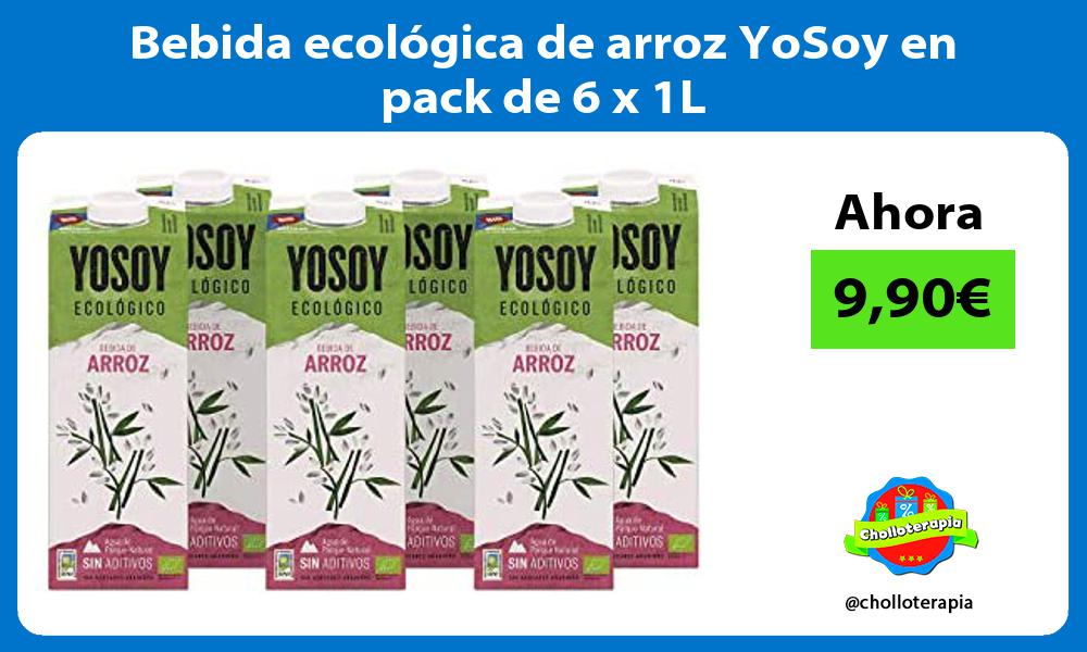 Bebida ecológica de arroz YoSoy en pack de 6 x 1L