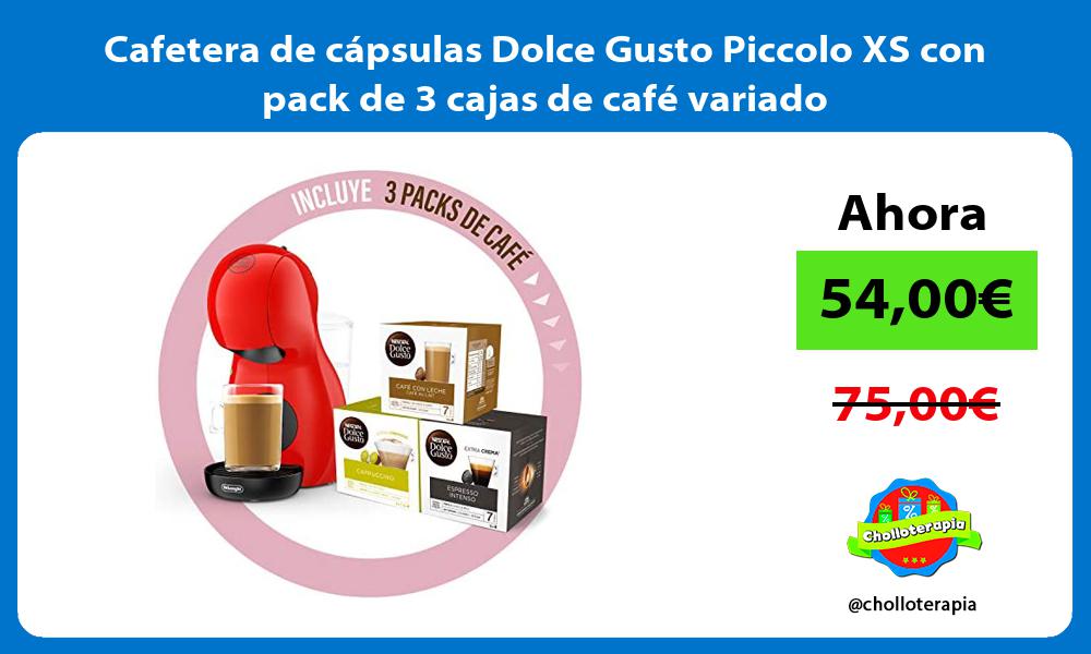 Cafetera de cápsulas Dolce Gusto Piccolo XS con pack de 3 cajas de café variado