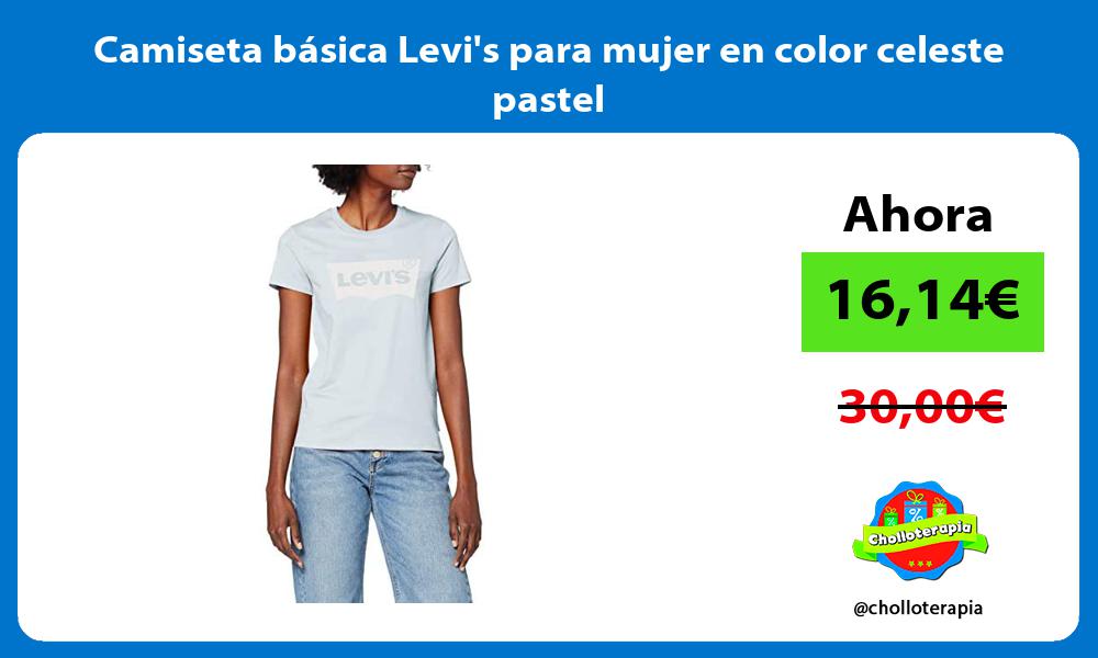 Camiseta básica Levis para mujer en color celeste pastel