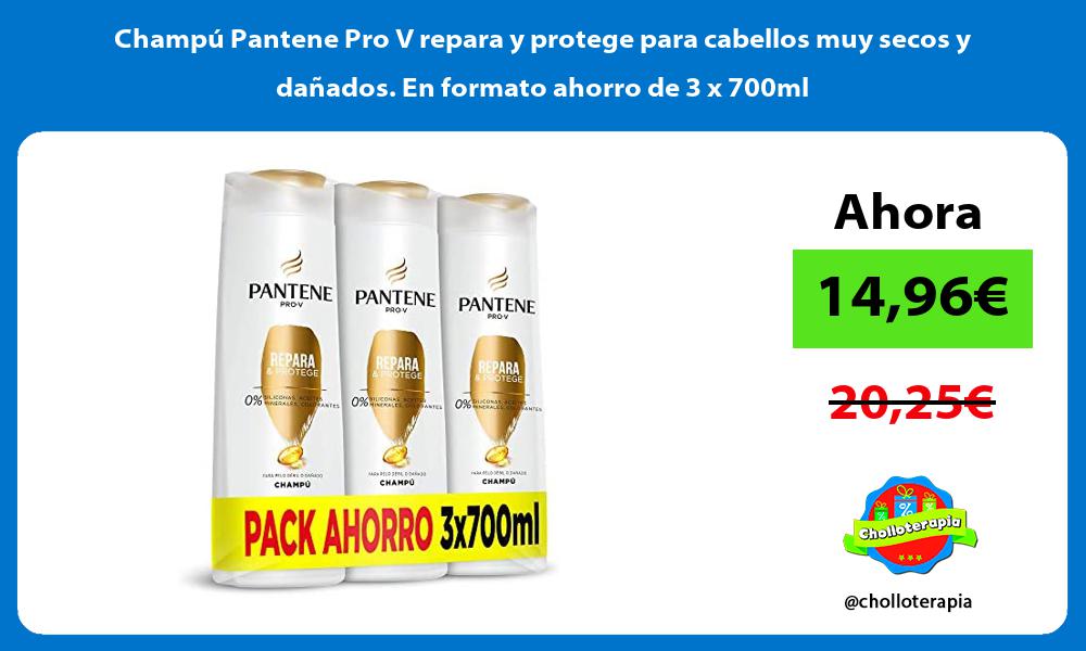 Champú Pantene Pro V repara y protege para cabellos muy secos y dañados En formato ahorro de 3 x 700ml