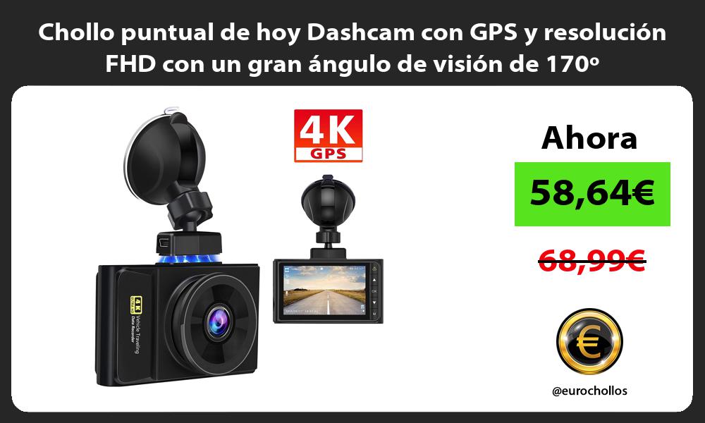 Chollo puntual de hoy Dashcam con GPS y resolución FHD con un gran ángulo de visión de 170º