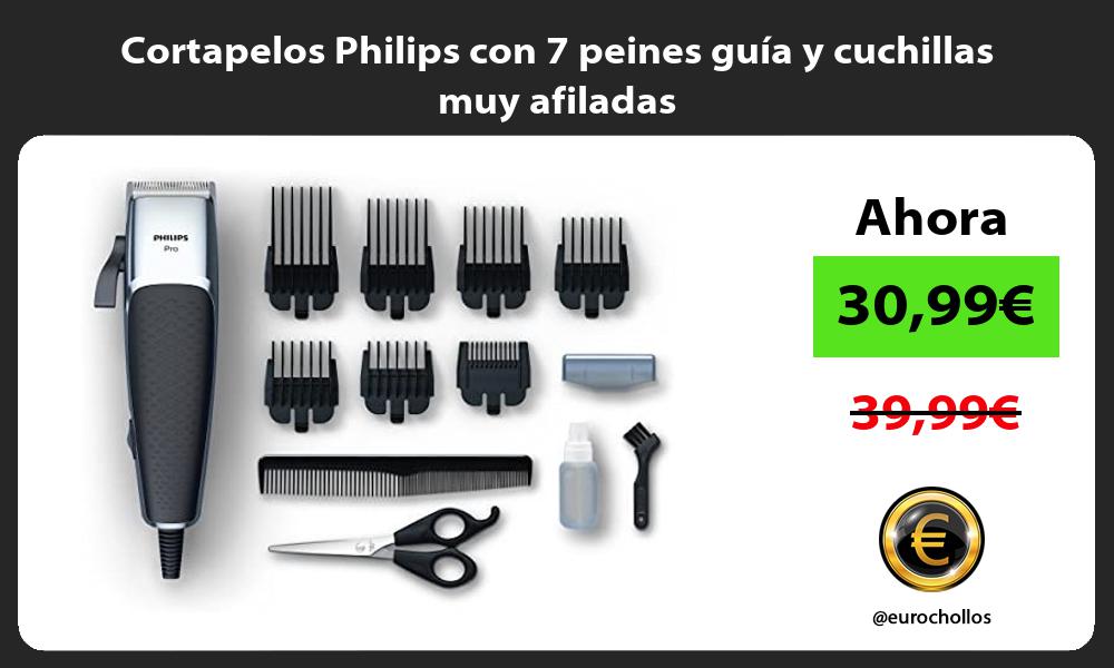 Cortapelos Philips con 7 peines guía y cuchillas muy afiladas