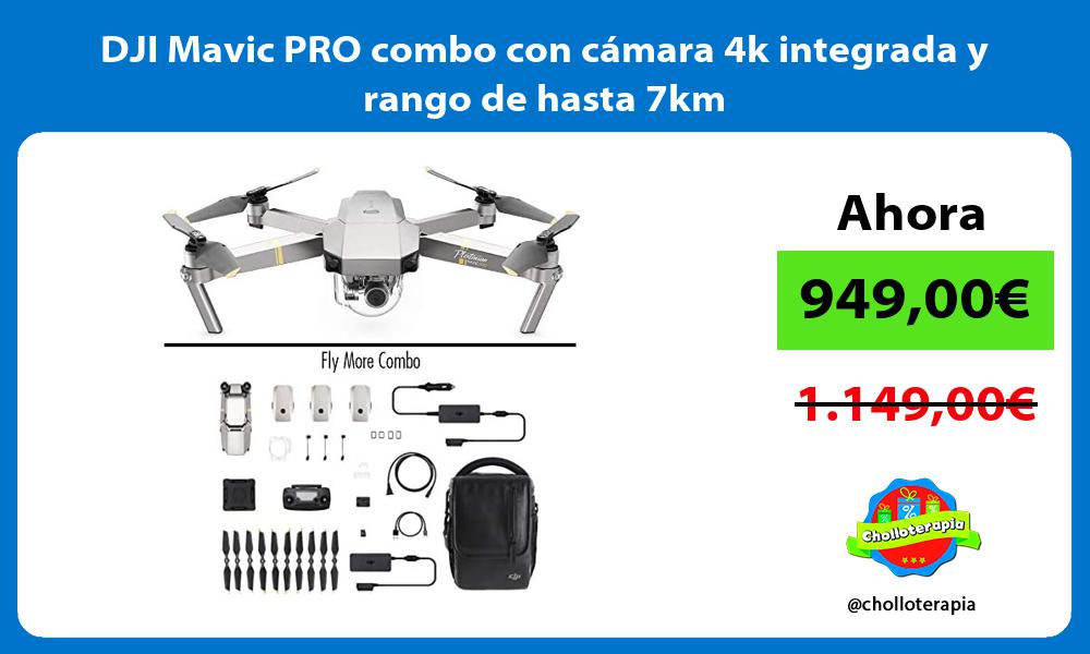 DJI Mavic PRO combo con cámara 4k integrada y rango de hasta 7km