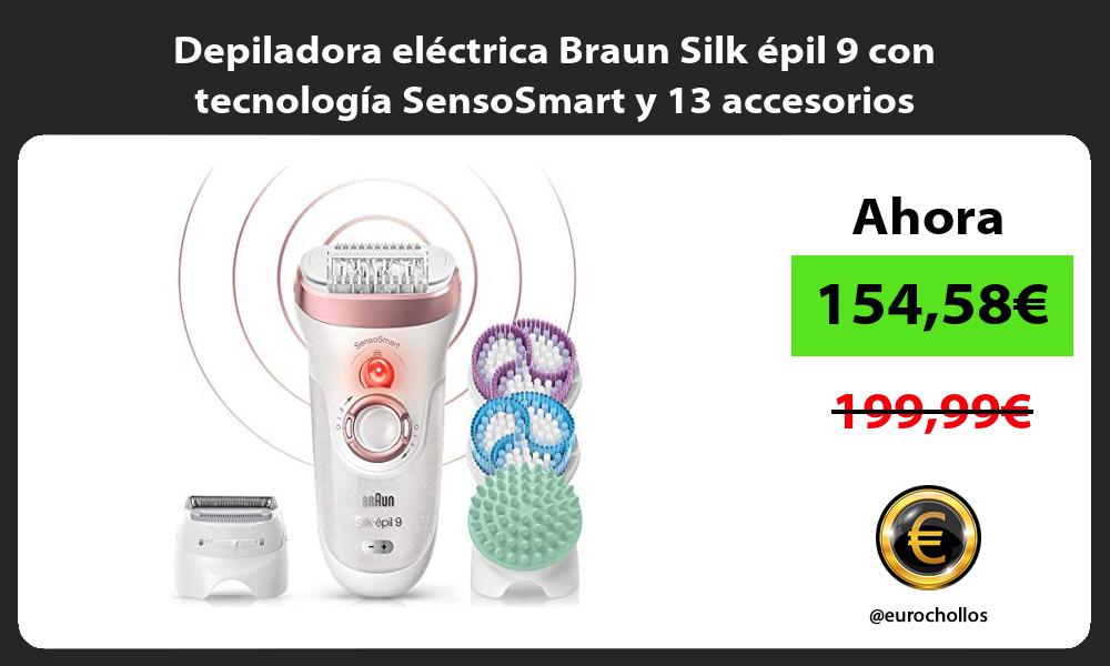 Depiladora eléctrica Braun Silk épil 9 con tecnología SensoSmart y 13 accesorios