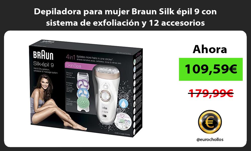 Depiladora para mujer Braun Silk épil 9 con sistema de exfoliación y 12 accesorios