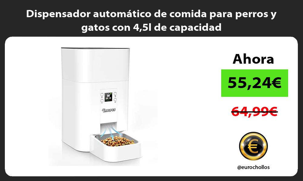Dispensador automático de comida para perros y gatos con 45l de capacidad