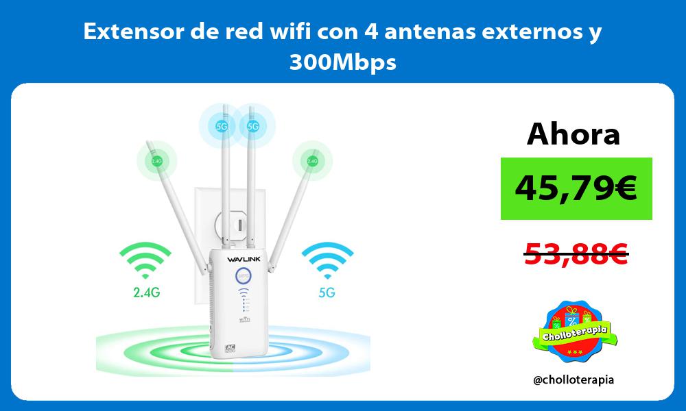 Extensor de red wifi con 4 antenas externos y 300Mbps