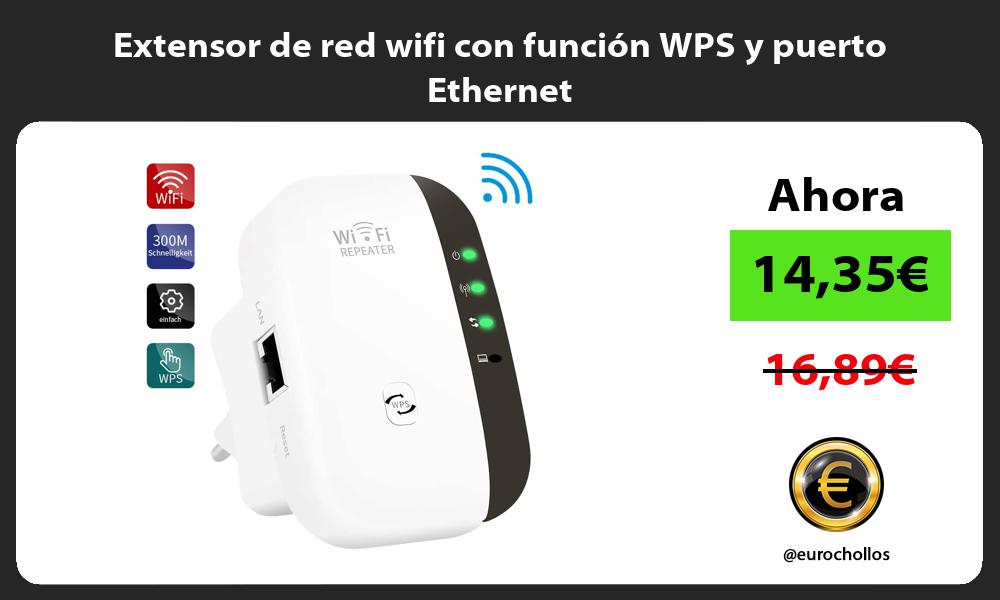 Extensor de red wifi con función WPS y puerto Ethernet