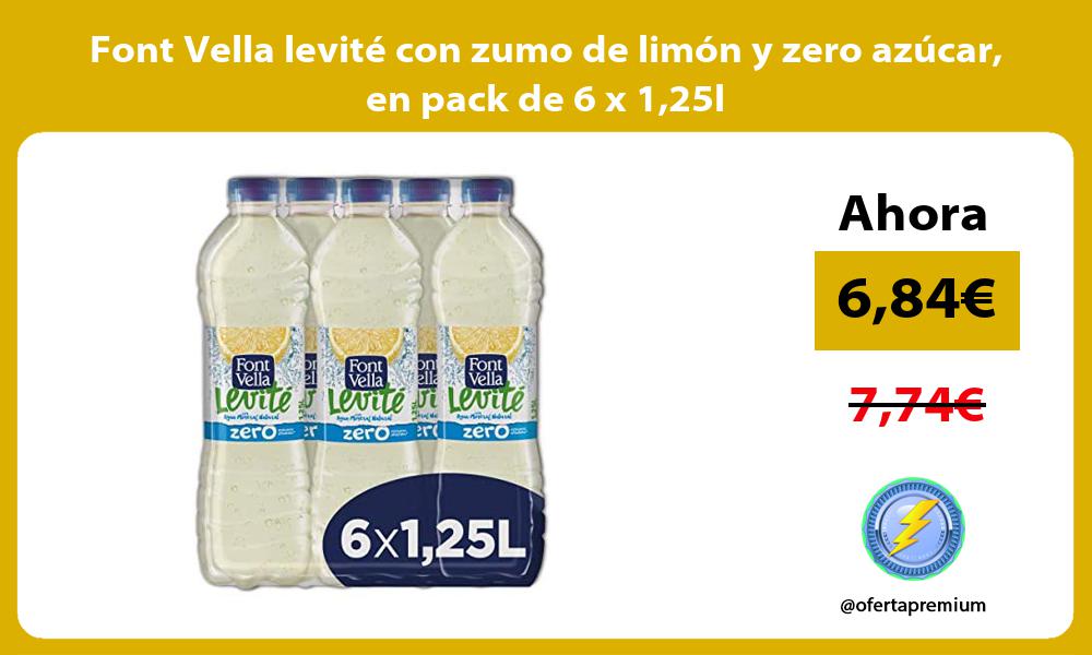 Font Vella levité con zumo de limón y zero azúcar en pack de 6 x 125l