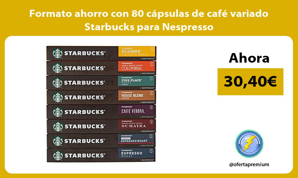 Formato ahorro con 80 cápsulas de café variado Starbucks para Nespresso