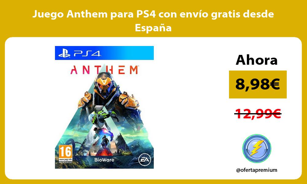 Juego Anthem para PS4 con envío gratis desde España