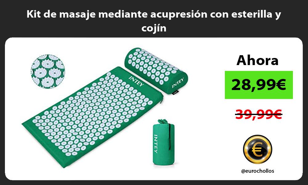 Kit de masaje mediante acupresión con esterilla y cojín