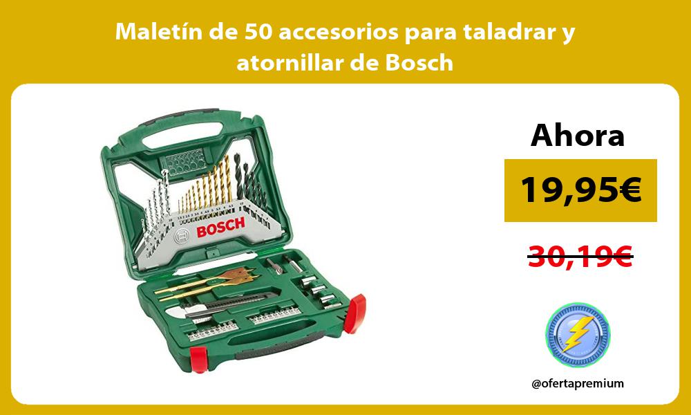 Maletín de 50 accesorios para taladrar y atornillar de Bosch