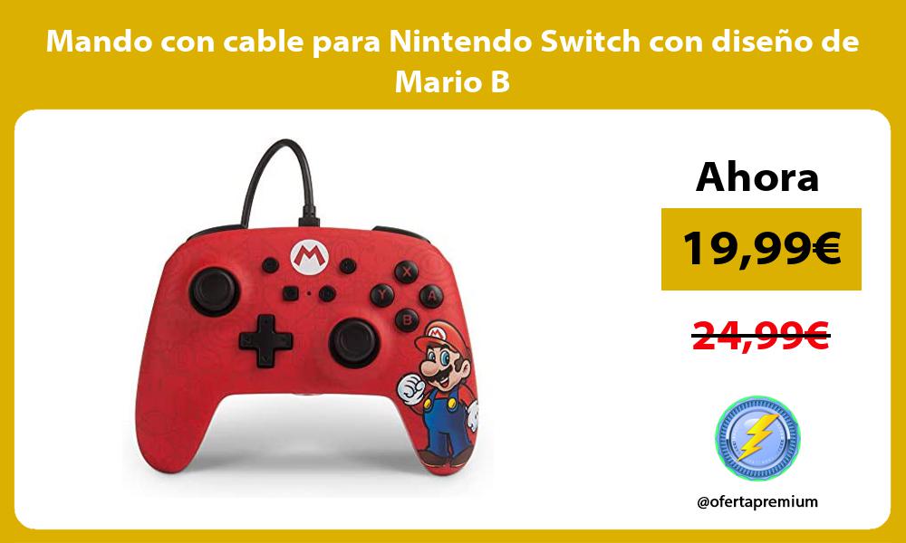 Mando con cable para Nintendo Switch con diseño de Mario B