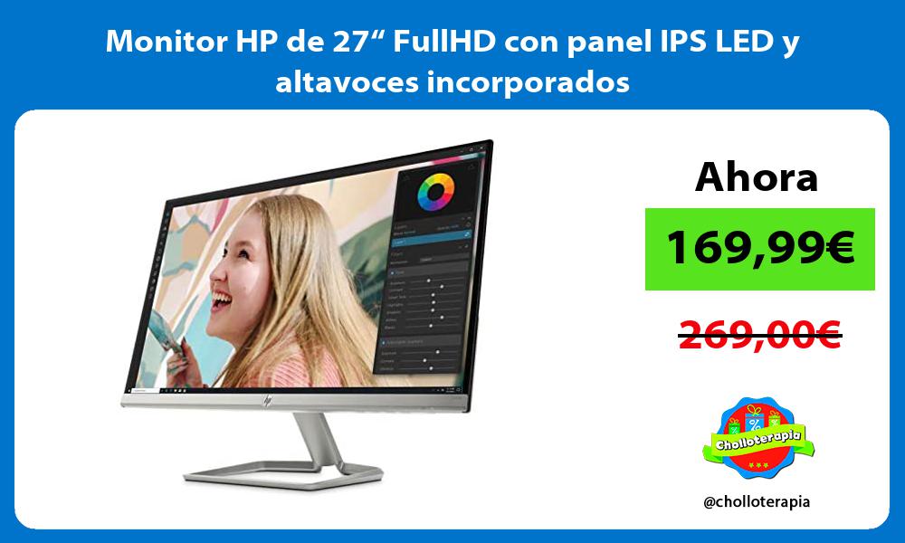 Monitor HP de 27“ FullHD con panel IPS LED y altavoces incorporados