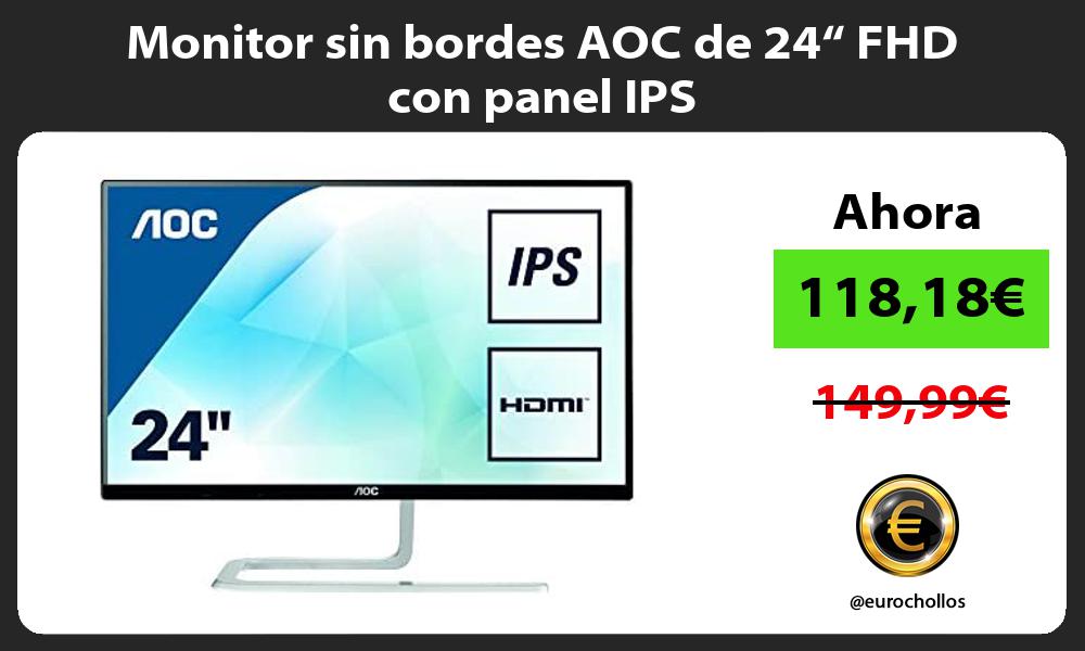 Monitor sin bordes AOC de 24“ FHD con panel IPS