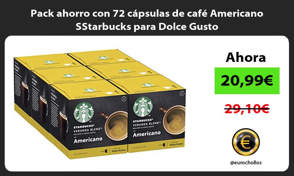 Pack ahorro con 72 cápsulas de café Americano SStarbucks para Dolce Gusto