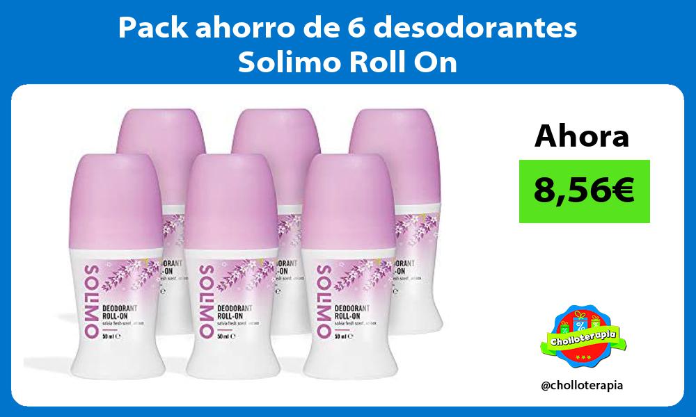 Pack ahorro de 6 desodorantes Solimo Roll On