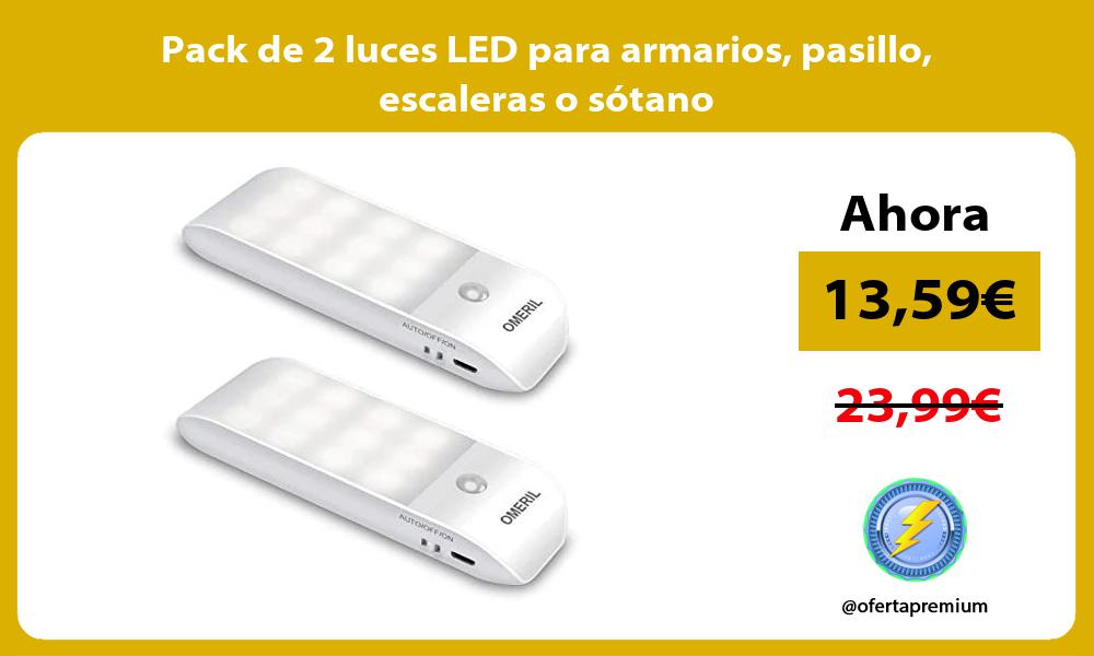 Pack de 2 luces LED para armarios pasillo escaleras o sótano