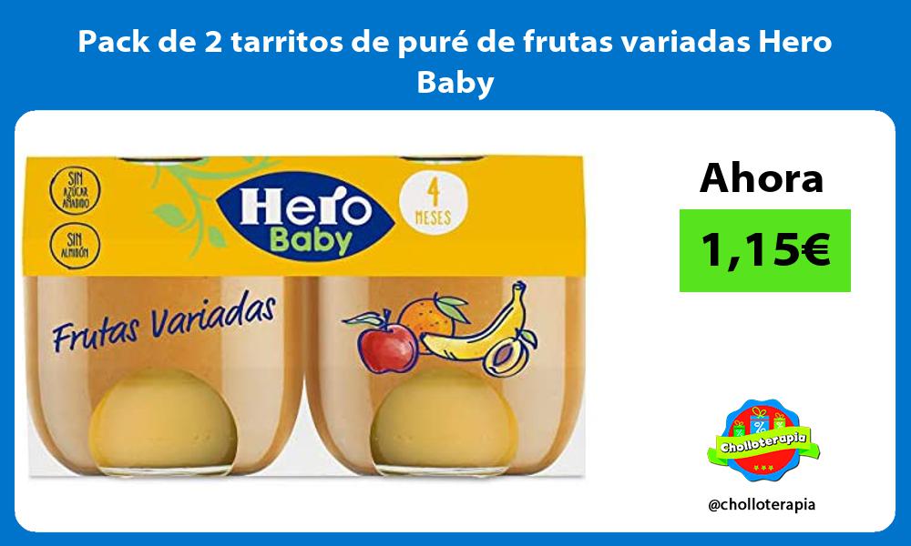 Pack de 2 tarritos de puré de frutas variadas Hero Baby