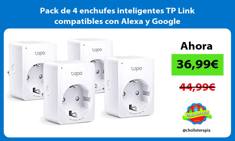 Pack de 4 enchufes inteligentes TP Link compatibles con Alexa y Google