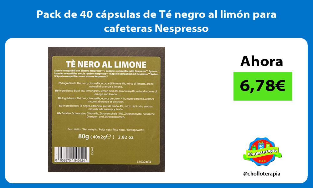 Pack de 40 cápsulas de Té negro al limón para cafeteras Nespresso