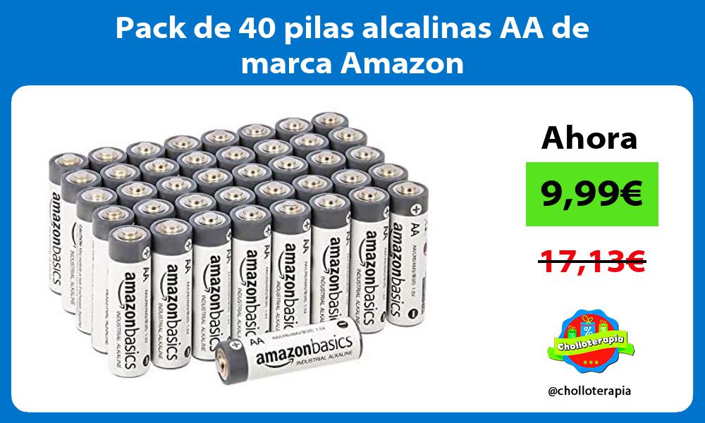 Pack de 40 pilas alcalinas AA de marca Amazon