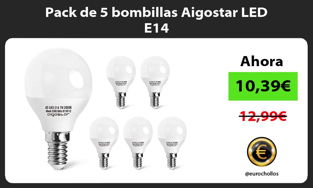 Pack de 5 bombillas Aigostar LED E14