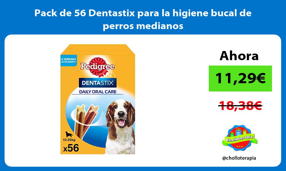 Pack de 56 Dentastix para la higiene bucal de perros medianos