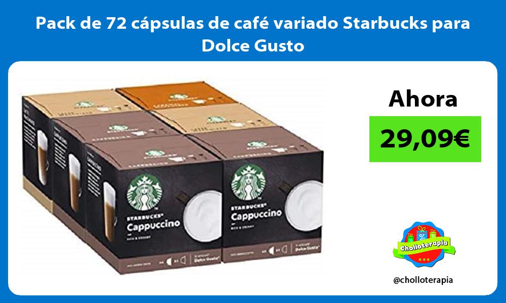 Pack de 72 cápsulas de café variado Starbucks para Dolce Gusto