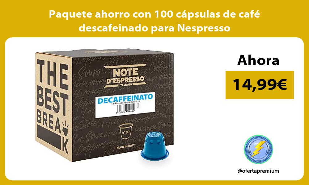 Paquete ahorro con 100 cápsulas de café descafeinado para Nespresso