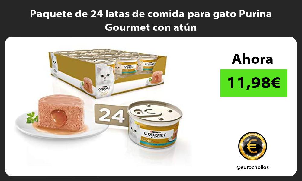 Paquete de 24 latas de comida para gato Purina Gourmet con atún